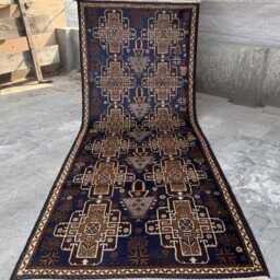 Luxurious 3'9x9'7 Runner Rug - Hand-Knotted Woolen Elegant Rug, High Quality Oriental Tribal Design Kitchen , Dining Room, Hallway - thumbnail 2