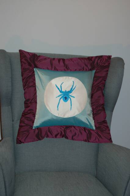 Hand-Sewn Pillow & Hand-Embroidered Unique - image 1
