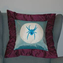 Hand-Sewn Pillow & Hand-Embroidered Unique - thumbnail 3