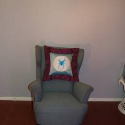 Hand-Sewn Pillow & Hand-Embroidered Unique - thumbnail 2