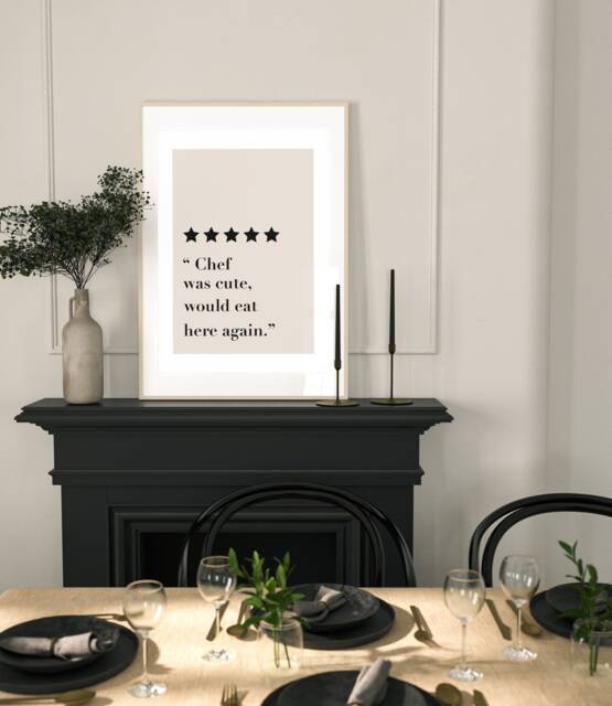 Kitchen Decor Art, Wall Art Print, Minimalist Poster, Chef Was Cute Trendy Quotes , Home Decor A1 A2 - image 1