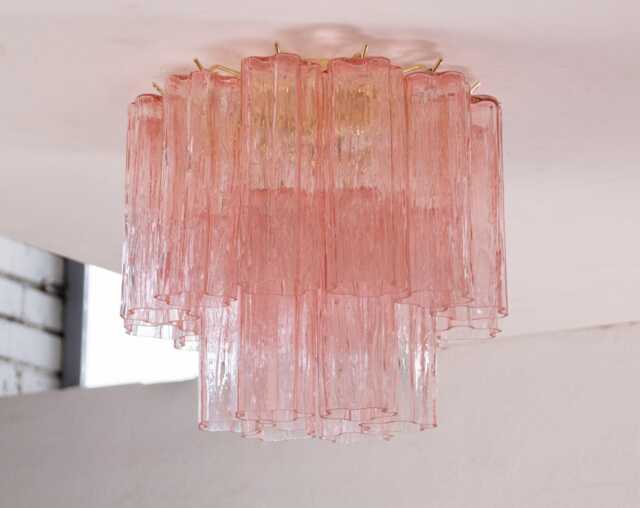 Murano Ceiling Light ??35 cm - Pink Glass Hand-Blown Italy Customizable Lamp - image 1