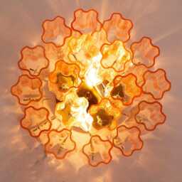 Murano Ceiling Light ??35 cm - Pink Glass Hand-Blown Italy Customizable Lamp - thumbnail 4