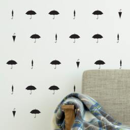 Umbrella Wall Decal Pattern - Customizable Vinyl Art Stickers - thumbnail 1