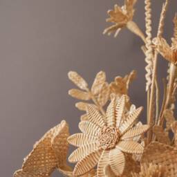 Bouquet Straw Flowers. Unique Flowers From Straw. Flowers Made Of Natural Gifts For Mom. Wildflowers. Home Decor Dried - thumbnail 2