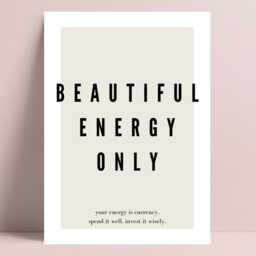 Beautiful Energy Only Print - Gift For Her Positive Beige Home Decor Prints Posters Neutral Wall Art Motivational - thumbnail 3