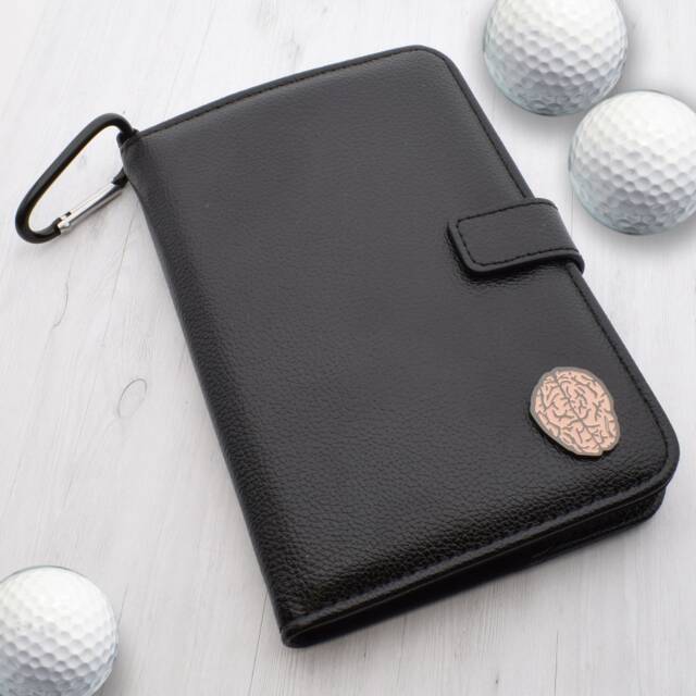 Brain Design - Personalised Leatherette Golf Organiser Complete With Divot Repairer, Marker, Tees, Scorecard & Pencils - image 1