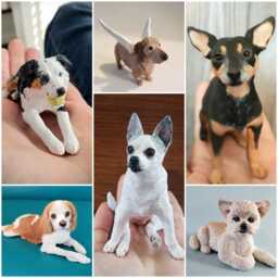 Custom Handmade Pet Portrait Sculptures Personalized Dog, Cat, Polymer Clay Figurines, Cake Toppers, Made To Order From Your Photos - thumbnail 3