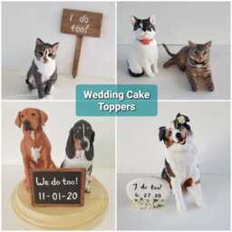 Custom Handmade Pet Portrait Sculptures Personalized Dog, Cat, Polymer Clay Figurines, Cake Toppers, Made To Order From Your Photos - thumbnail 4