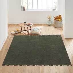 Handmade Black Cotton Kilim Rug, Indian Decor, Hallway Stair Runner - thumbnail 3