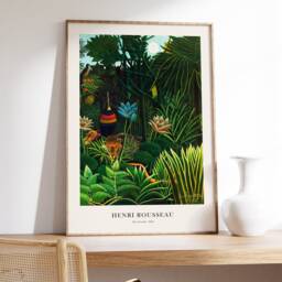 Green Dream Art Print, Rousseau Painting, Jungle Plants Wall Art, Tropical Forest Poster, French Home Decor, Animal Printable, Exotic Canvas - thumbnail 3