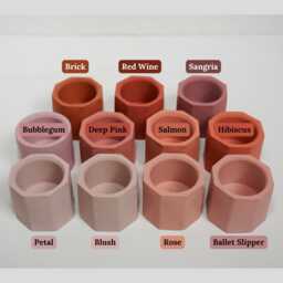 Cement Planter/ Mini Hexagonal Pot/Modern/ Minimal Planters/Anthro Dupe/ Colorful Airplant Pot/ Spring Decor/ Tealight - thumbnail 3