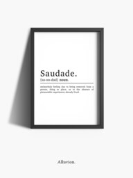 Saudade Definition Wall Print - Bedroom Art Prints Decor Portuguese Gifts Gift For Friends - thumbnail 1
