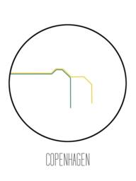 Copenhagen, Denmark - Minimalist Metro Subway Art Print K??benhavns - thumbnail 3
