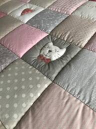 Crawling Blanket With Name, Individual Baby Hannah Patchwork Blanket, Personalized - thumbnail 1