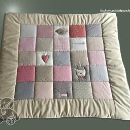 Crawling Blanket With Name, Individual Baby Hannah Patchwork Blanket, Personalized - thumbnail 2