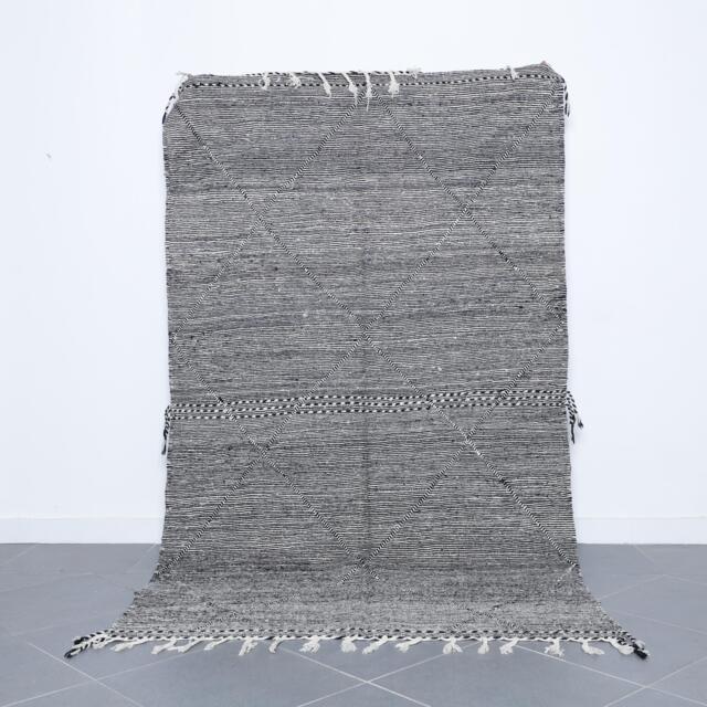 Geometric Moroccan Rug Black & White Berber Carpet - 8, 5x5 Ft - image 1