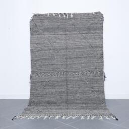 Geometric Moroccan Rug Black & White Berber Carpet - 8, 5x5 Ft - thumbnail 1