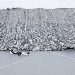 Geometric Moroccan Rug Black & White Berber Carpet - 8, 5x5 Ft - thumbnail 2