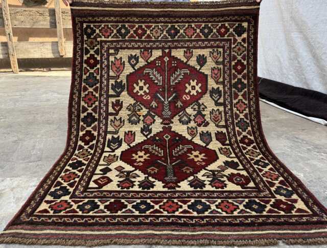 Beautiful 3.3x4.7 Barjasta Wool Carpet - Hand-Knotted Modern Floral Design- Timeless Oriental Decor For Bedroom, Office, Entryway Gift Rug - image 1
