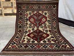 Beautiful 3.3x4.7 Barjasta Wool Carpet - Hand-Knotted Modern Floral Design- Timeless Oriental Decor For Bedroom, Office, Entryway Gift Rug - thumbnail 1
