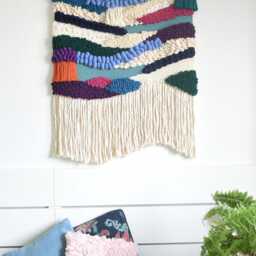 xl Colorful Yarn Wall Hanging Modern 3D Fiber Art Tapestry - thumbnail 2