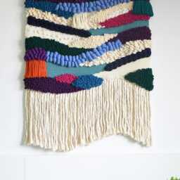 xl Colorful Yarn Wall Hanging Modern 3D Fiber Art Tapestry - thumbnail 3