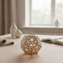 Dodecahedron Tea Light Holder Scandinavian Ceramic Lantern - thumbnail 1