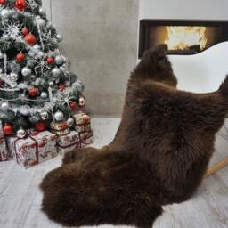 "Giant Sheepskin Xl Brown Throw Genuine Leather Sheep Skin Decorative Rug Brown 50 ""X 30" - thumbnail 3