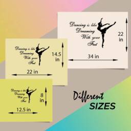 In-Style Decals Wall Vinyl Decal Art Sticker Dancing Is Like Dreaming With Your Feet Quote Lettering Ballerina Girl Woman Mural Design 812 - thumbnail 2