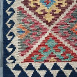 Kilim Rug Multicolour, Handmade Artisan Afghan Turkish Aztec Geometric Wool 119x81 cm - thumbnail 4