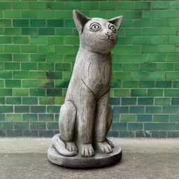 Large Concrete Cat Statue Egyptian Kitten Sculpture Stone Sitting Kitty Figurine Cement Pet Decoration Memorial Ornament Cat Lover Gift - thumbnail 4