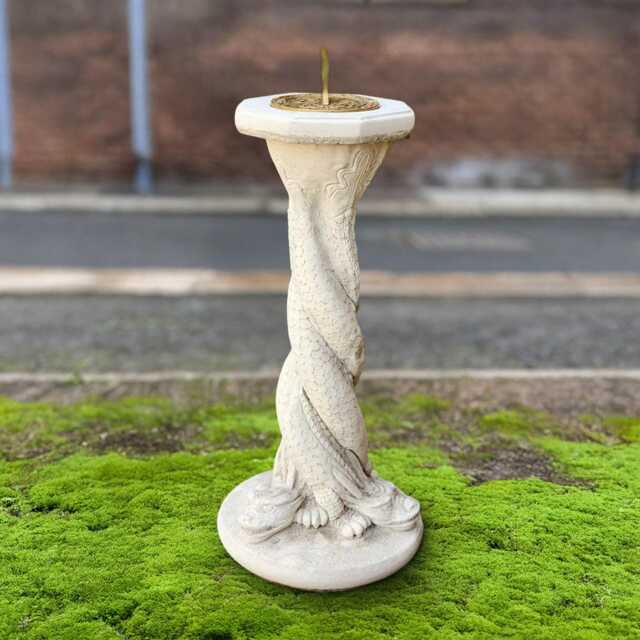 Concrete Sundial Statue Stone Pedestal Solar Clock Figurine Outdoor Column Cement Sun For Patio Front Door Decor - image 1