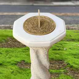 Concrete Sundial Statue Stone Pedestal Solar Clock Figurine Outdoor Column Cement Sun For Patio Front Door Decor - thumbnail 2