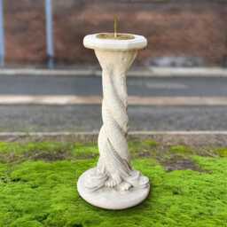 Concrete Sundial Statue Stone Pedestal Solar Clock Figurine Outdoor Column Cement Sun For Patio Front Door Decor