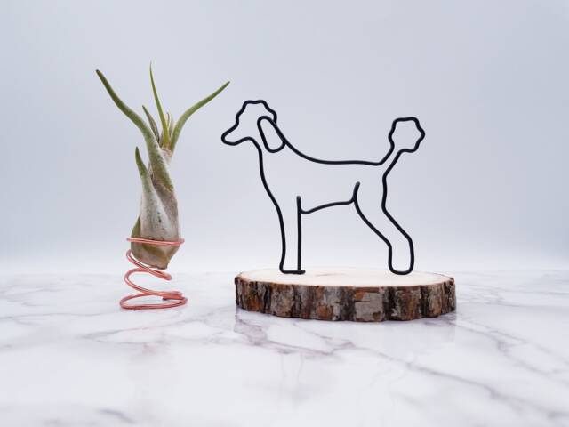 Personalized Standard Poodle Wire Sculpture, Dog Memorial Art - image 1