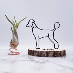 Personalized Standard Poodle Wire Sculpture, Dog Memorial Art - thumbnail 2