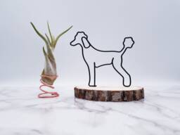 Personalized Standard Poodle Wire Sculpture, Dog Memorial Art - thumbnail 1
