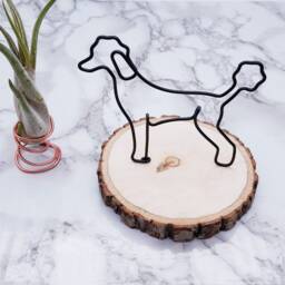 Personalized Standard Poodle Wire Sculpture, Dog Memorial Art - thumbnail 3