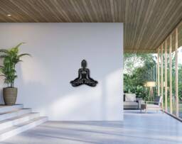 Meditating Buddha Metal Wall Art - thumbnail 1