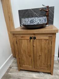 Handmade Rustic Bathroom Vanity Unit Bespoke Freestanding - Cottage Collection - thumbnail 1