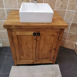 Handmade Rustic Bathroom Vanity Unit Bespoke Freestanding - Cottage Collection - thumbnail 3