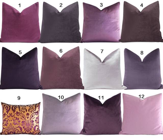 Sale Luxury Dark Purple Velvet Throw Pillows Pillow Cover Decorative Cushion Boho - image 1
