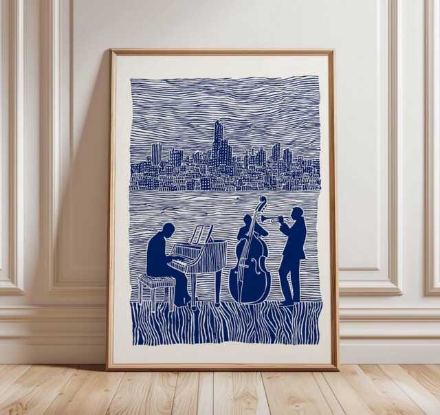 Jazz Poster, Music Wall Art Print, Retro Decor, Lover Gift, Blues Print - image 1