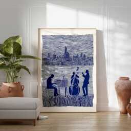 Jazz Poster, Music Wall Art Print, Retro Decor, Lover Gift, Blues Print - thumbnail 2