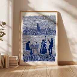 Jazz Poster, Music Wall Art Print, Retro Decor, Lover Gift, Blues Print - thumbnail 3