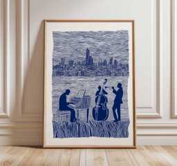 Jazz Poster, Music Wall Art Print, Retro Decor, Lover Gift, Blues Print - thumbnail 1