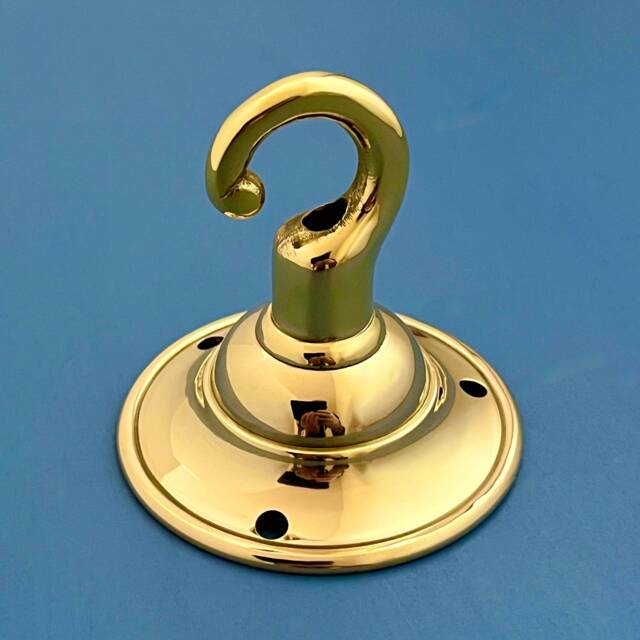 Cast Brass Ceiling Hook Lamp Chandelier Light Wall Hanging Chain Antique Heavy Duty - image 1