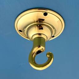 Cast Brass Ceiling Hook Lamp Chandelier Light Wall Hanging Chain Antique Heavy Duty - thumbnail 2