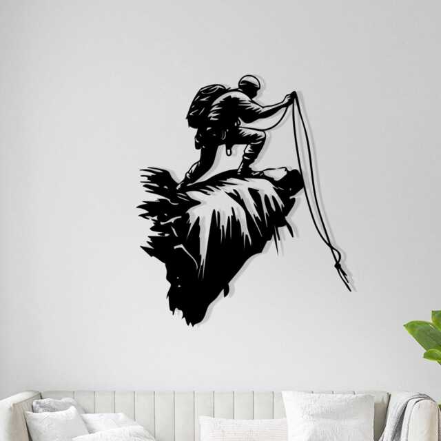Rock Climber Metal Wall Art, Mountain Climbing Decor, Bouldering Gift For Him, Extreme Sport - image 1